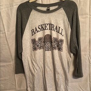 Next Level Apparel Gray and White Tee